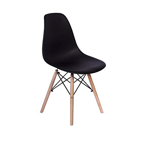 Kit Mesa Jantar Eiffel 120cm Preta + 6 Cadeiras Charles Eames - Preta