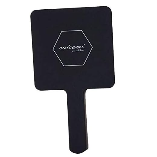 Hd handtag makeupspegel hand håll skönhetssalong sminkspegel tandvård bärbar retro söt spegel stor liten två storlekar – svart stor