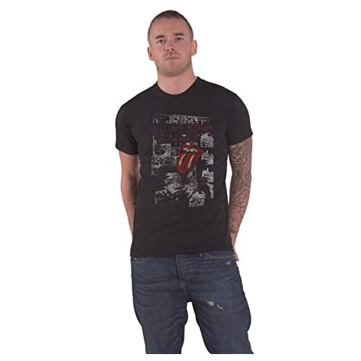 The Rolling Stones T Elite Faded Band Logo Nuevo Oficial para Hombre Negro, Negro , M