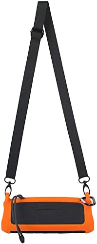 Case for JBL flip 6,JOYSOG Silicone Carrying Case Protect Pouch Sleeve Protector Cover Travel Bag with Shoulder Strap for JBL FLIP 6 Bluetooth Speaker (Orange) - Image 2