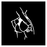 Sexy Girl Body Cute Buttocks Sticker Fat Ass Vinyl Decal for Car Body Bumper Windows Motorcycle Auto Accessories(White,17x10cm)