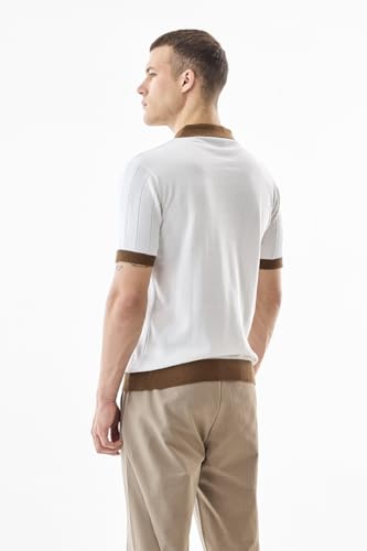 SNITCH Men's Textured Knit Polo T-Shirt - Image 8