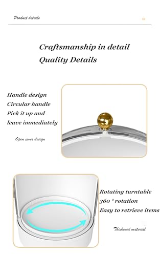 Rotating Makeup Organizer,Large 360° Spinning Skincare Storage Box,Waterproof & Dustproof Cosmetic Organizer Box for Countertop,Bathroom,Dresser,Gift,Women(D)4