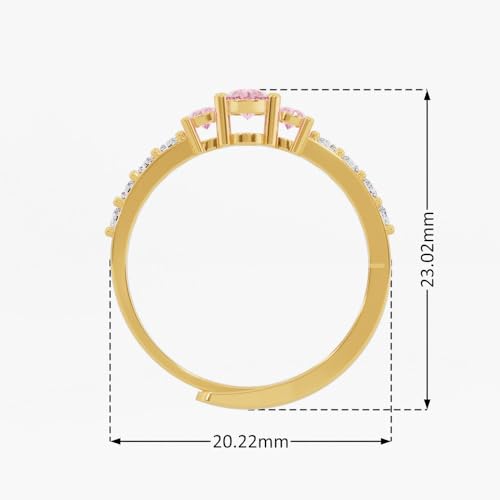 Image of U ARE 925 Sterling Silver 18K Gold and Rose Gold Plated Sparkling Three-Stone Ring | Gift for Women and Girls | With Certificate of Authenticity and 925 Stamp