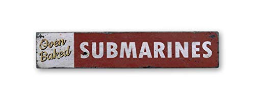 Submarine Sandwich Sign - Rustic Wooden 9.25x48 Inches