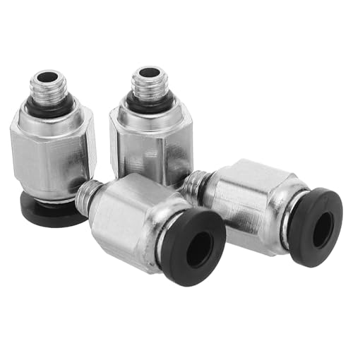 MAGICLULU 4pcs M5 Threaded Straight Quick Connect Copper Pneumatic Hose Fittings Push to Connect Tube Connectors for Air Tools and Industrial Use