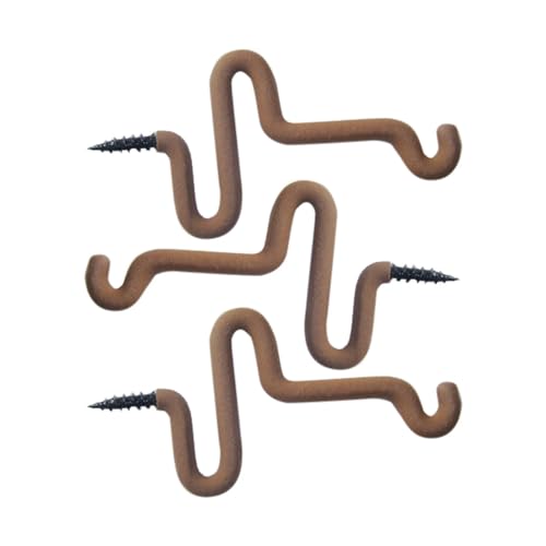 Image of HME Extra Long Accessory Coated Hunting Hook Convenient Way to Hold Multiple Items Sharp Tip Easily Screws into Tree, 3 Pack (Bister)