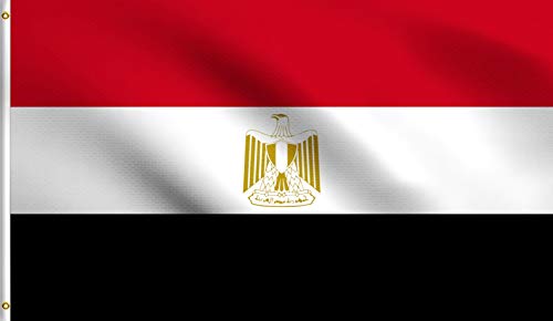DMSE Egypt Egyptian National Flag 2X3 Ft Foot 100% Polyester 100D Flag UV Resistant