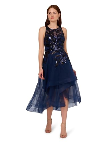 Adrianna Papell Women's Sequin Combo High-Low Dress