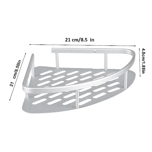 Image of Boniry 1 Pcs Bathroom Accessories Aluminium Heavy Duty Self Adhesive Bathroom Corner Shelf for Wall, Multipurpose Wall Mounted Bathroom Organiser, Washroom Organizer (Silver)