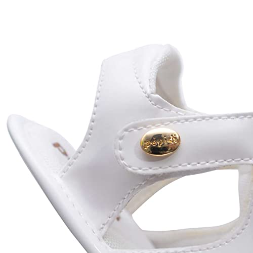 Sandália Menina Bebê Sapato Leve E Macio Moda Batizado 01.19 (G, Branco)
