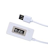 KCX - 017 White Tail AmTrackier Metier LCD Display Mini USpB Voltage Current Capacity Monltor Tester Trackier Metier 4-30V Detector Mobile Power Tester Replacement for OEM
