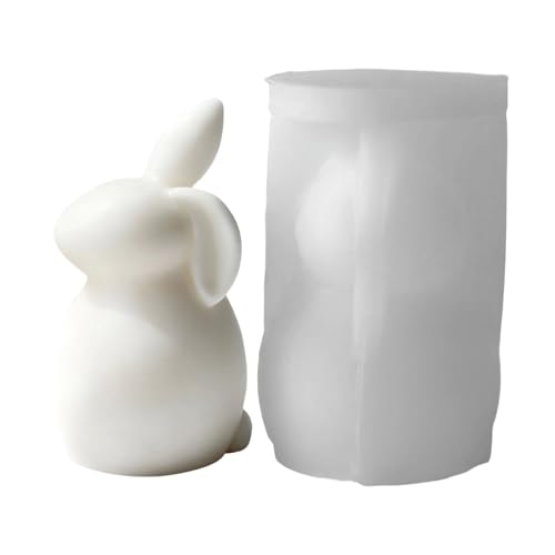 alloneslife Easters Rabbits - Molde de silicona para velas, diseños flexibles, materiales de grado alimenticio para velas, jabón, chocolate, manualidades (F232)