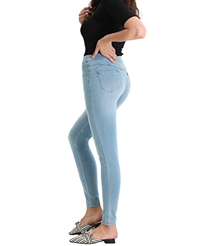 Methera Women's Amy Stretch Denim Jeggings Ultra Soft Pull-On Skinny Jeans (18, Vintage Blue) #TOP2