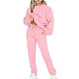 HGps8w Women's Two Piece Outfits Sweatsuit Long Sleeve Sweatshirt and Sweatpants Workout Athletic...