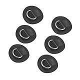 Motoforti 6pcs 6cm Black D Ring Patch PVC Stainless Steel Round Shape D Ring Pad for Surfboard Inflatable Boat Kayak Canoe Deck Long-Lasting