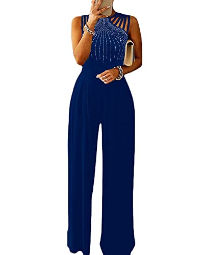 shownicer Jumpsuit Damen Sommer Halfter Overall Armellos Einteiler Elegant...