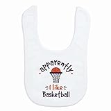 ChalkTalkSPORTS Basketball Baby & Infant Bib | Apparently, I like Basketball | Microfiber Bib