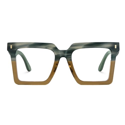Image of Zeelool Vintage Square Eyeglasses Frame for Men with Non-prescription Clear Lens ZJGX320783