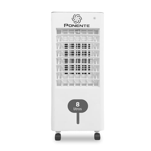 Climatizador de Ar Evaporativo Ponente CLIP8 8L 4 em 1 Portátil com Umidificação Ventilação e Filtragem 70W Baixo Consumo com 3 Velocidades para Ambientes Pequenos e Médios