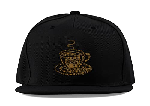 Casquette de baseball visière plate en coton noir unisexe et ajustable