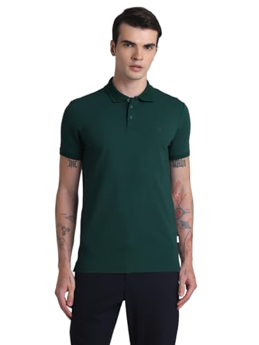 Image of JACK & JONES Men's Cotton Solid Slim Fit Polo T-Shirt