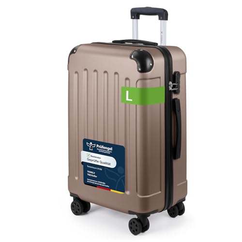 YONSLY Trolley Koffer Set, Reisekoffer, Rollkoffer Handgepäck, Kabinkoffer Suitcase, Gepäckset mit 360° Rollen, Hartschalenreisekoffer, Zahlenschloss, Gummigriff