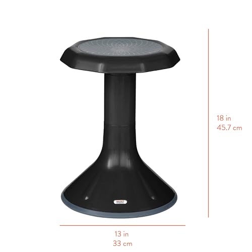 Image of Back2School Express Wobble Sensory Stool for Classroom - 18 inch Active Flexible Seating Chair for Kids, 220lb Capacity, GREENGUARD Gold Certified, Black