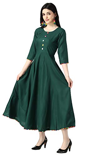 Image of DHRUVI TRENDZ Women Rayon Anarkali Kurta