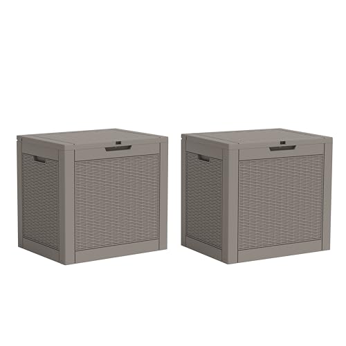 Image of Outdoor Storage Box Waterproof, 32 Gallon Deck Box for Patio-2 Boxes