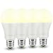 Dusk to Dawn Sensor Light Bulbs LED A19 9W 810 Lumens, Outdoor Porch Lights, 60 Watt Equivalent, Warm White 2700K Soft White Security Bulb(Auto on/Off), E26 Screw Base(4 Pack)