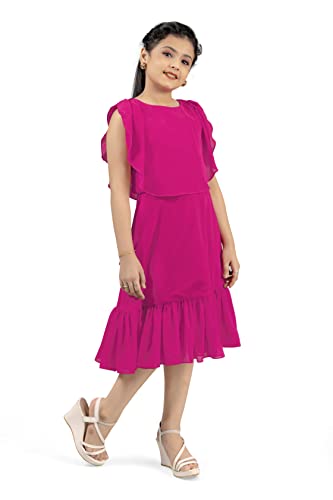 Image of Fashion Dream Girls Calf Length Ruffle Dresses (Pink 3-4 Year)
