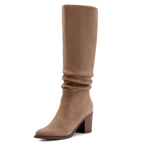 Athlefit Faux Suede Pointed Toe Boots
