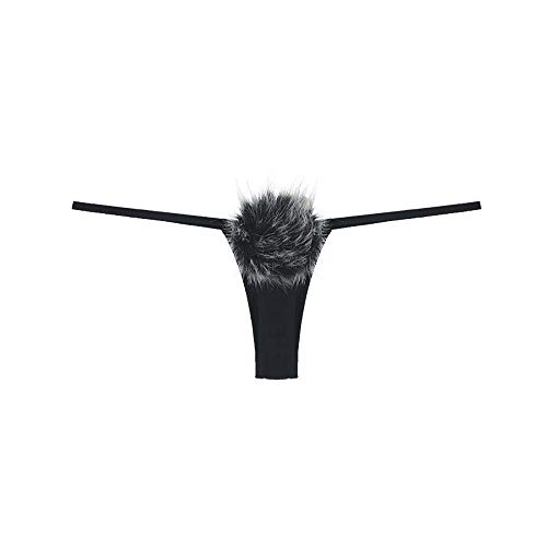 Eco Memos T Culotte pour Femme String Sexy Bunny Girl Cosplay Culotte avec Queue Courte en Peluche, Taille Basse (Noir) Cover