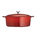 Tramontina Bestow Enameled Cast Iron Oval Dutch Oven Pot with Lid, Large 7-quart, Red