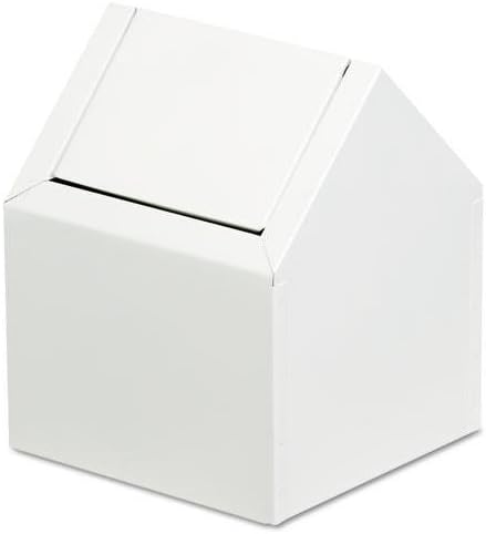 Co 2201 Sanitary Napkin Floor Receptacle, Double Entry Swing Top, Metal, White