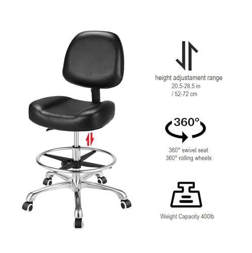 Kaleurrier Altura da cadeira de desenho ajustável: cadeira de mesa alta para escritório em casa com