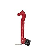 Intrepid International Horse Head Hoof Pick with Brush, Horse Brush for Grooming, Horse Supplies, Efficient Dual-Purpose Picks & Horse Brushes for Grooming, Promoting Hoof Health - Red