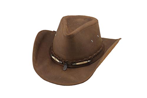 Bullhide Men's Briscoe Leather Cowboy Hat Chocolate Large #TOP1