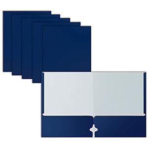 Two Pocket Portfolio Folders, 50-Pack, Blue, Letter Size Paper Folders, by Better Office Products, 50 Pieces, Blue
