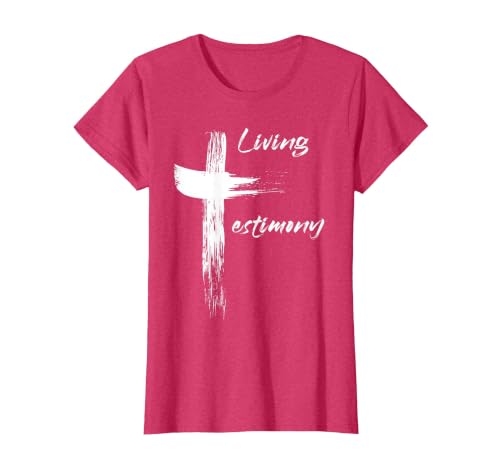 Living Testimony T-Shirt, Women, Red Heather, Small