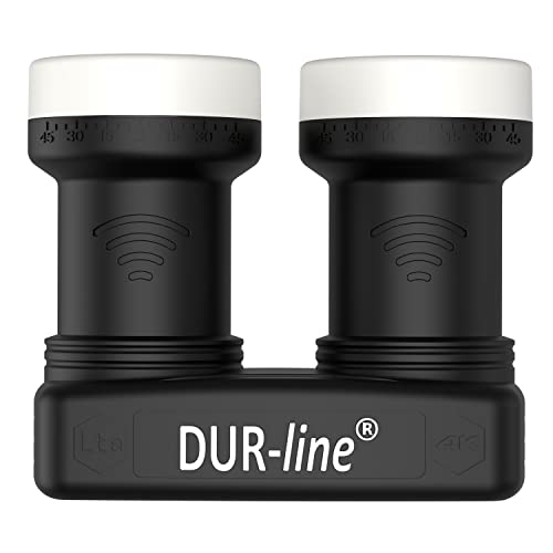 DUR-line 6° Monoblock Single LNB - Astra 19,2°E + Hotbird 13°E - 1 Teilnehmer & 2 Satelliten (MB6-US) - Doppel-LNC mit integriertem DiSEqC - Full HD, 4K, 8K, 3D - Wetterfest + Mobilfunk-Abschirmung
