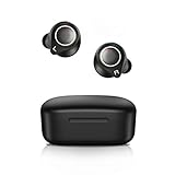 Wireless Earbuds Touch Control, Langsdom Volume Control Bluetooth 5.0 Earbuds with Microphones,Stereo Bass Sound & Qualcomm aptX,IPX6 Waterproof 32H Playtime Bluetooth Headphones with case(Black)