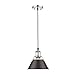Golden Lighting 3306-S CH-RBZ Orwell Mini Pendant, Chrome with Rubbed Bronze Shade