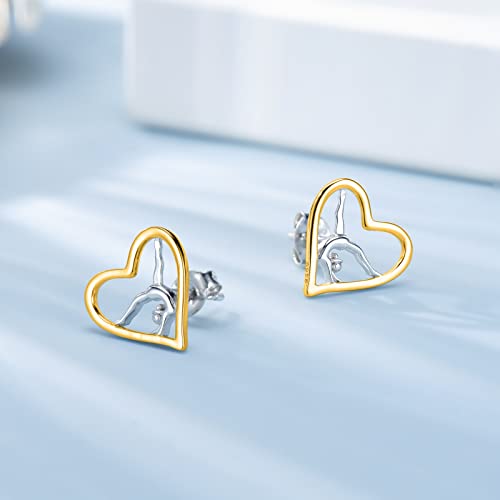 Image of Gymnastics Gifts for Women Gymnast Stud Earrings 925 Sterling Silver Team USA Gymnastics Fashion Jewelry Sport Birthday Christmas Gifts
