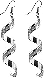 1 par de pendientes de espiral geométricos de lujo en forma de párrafo largo pendientes de botón espiral de metal de moda pendientes colgantes joyas de moda para mujeres plata Diseño conveniente