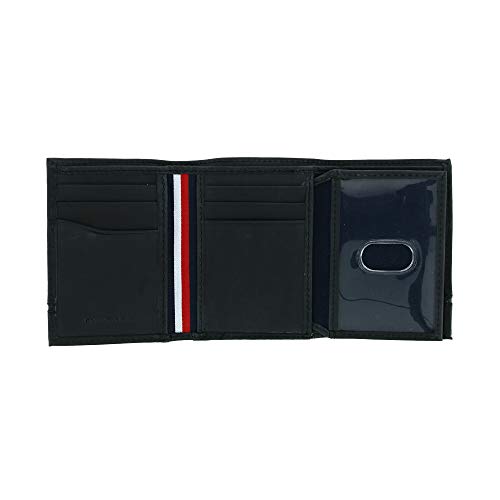 Tommy Hilfiger Men's Leather Leif RFID Trifold Wallet with Double ID, Black3