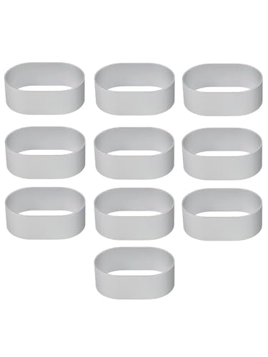 BlissfulAbode 10 stampi da forno in alluminio ovali a forma di uovo, anelli per torte di formaggio, stampi per metà cottura, strumenti per la cottura del pane e della cucina