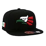Mexican Mexico Hat Hecho En Mexico Eagle Aguila Snapback Flat Bill Baseball Cap (Black-Flag Eagle)
