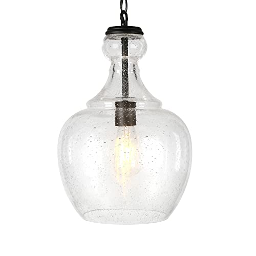 Image of Henn&Hart 11 inch Pendant Light Fixture with 6' Adjustable Cord, Black